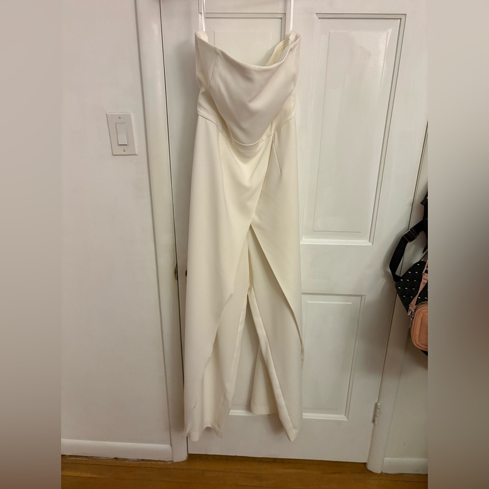 White House Black Market Strapless Cream Dress